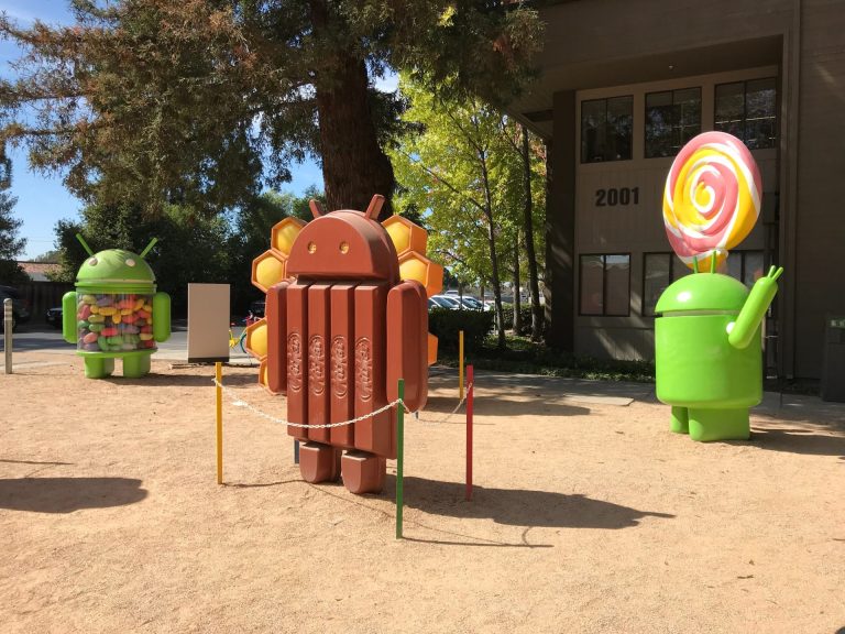 Hire dedicated Android developers | Various versions of Android bots built for an outdoor art installation.